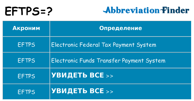 Что означает аббревиатура eftps