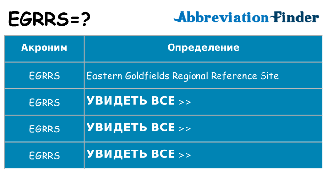 Что означает аббревиатура egrrs