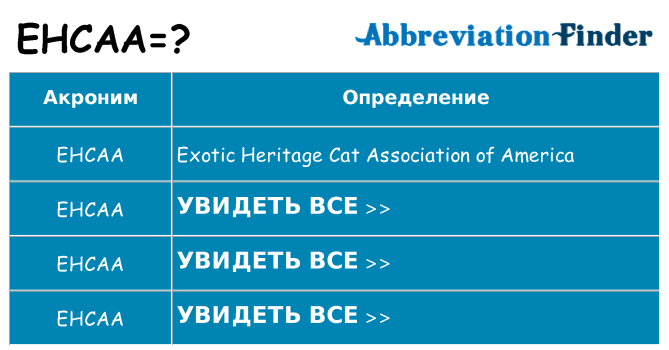 Что означает аббревиатура ehcaa
