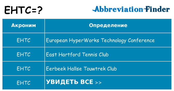 Что означает аббревиатура ehtc