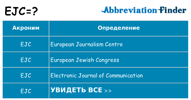 Что означает аббревиатура ejc
