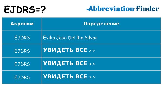 Что означает аббревиатура ejdrs