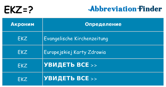 Что означает аббревиатура ekz