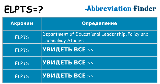 Что означает аббревиатура elpts