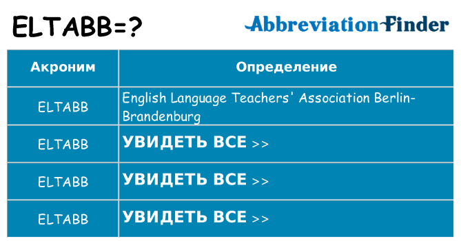 Что означает аббревиатура eltabb