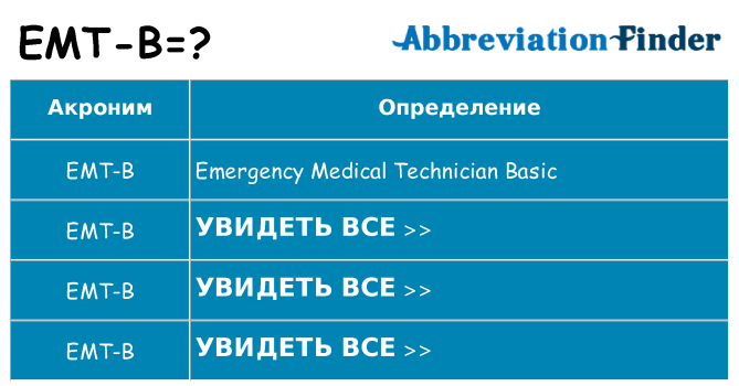 Что означает аббревиатура emt-b