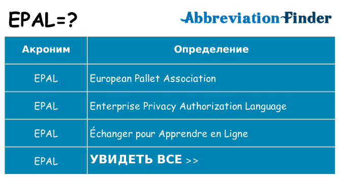 Что означает аббревиатура epal