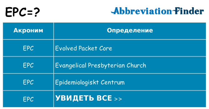 Что означает аббревиатура epc