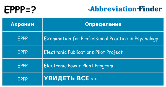 Что означает аббревиатура eppp