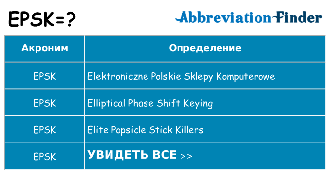 Что означает аббревиатура epsk