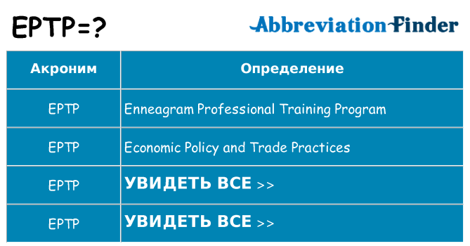 Что означает аббревиатура eptp