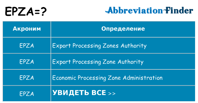 Что означает аббревиатура epza