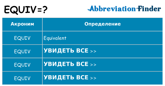 Что означает аббревиатура equiv