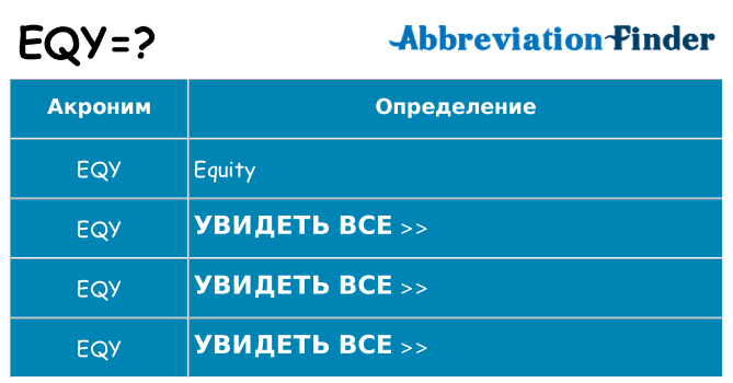 Что означает аббревиатура eqy