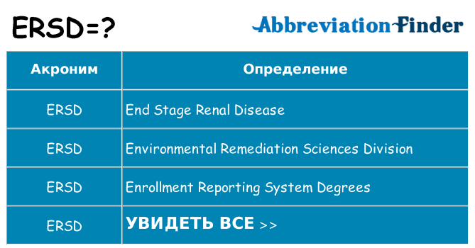 Что означает аббревиатура ersd