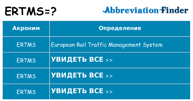 Что означает аббревиатура ertms