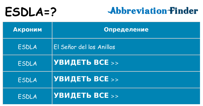Что означает аббревиатура esdla