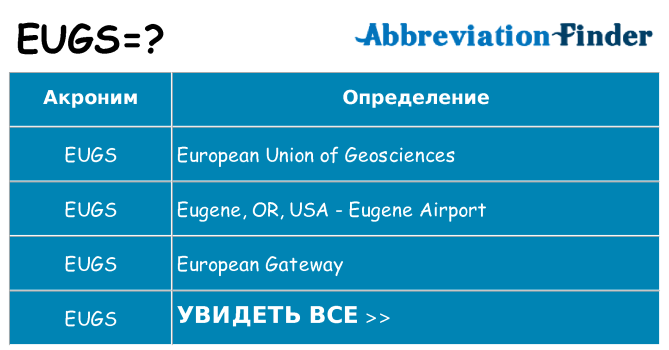 Что означает аббревиатура eugs