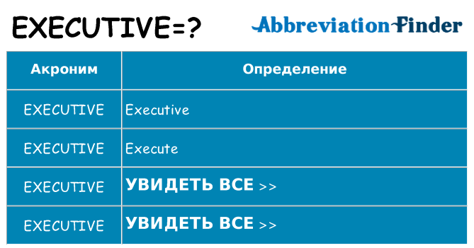 Что означает аббревиатура executive