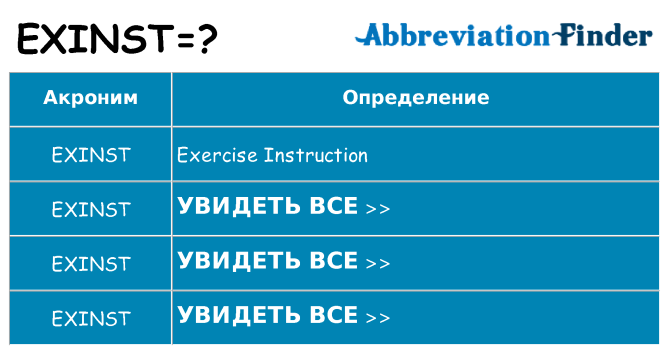 Что означает аббревиатура exinst