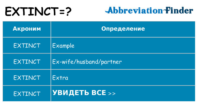 Что означает аббревиатура extinct