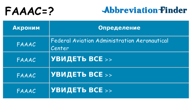Что означает аббревиатура faaac