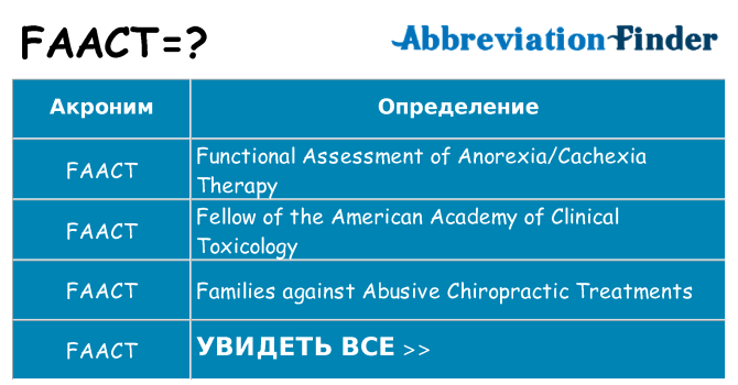 Что означает аббревиатура faact