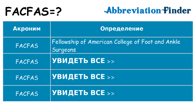 Что означает аббревиатура facfas