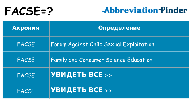 Что означает аббревиатура facse