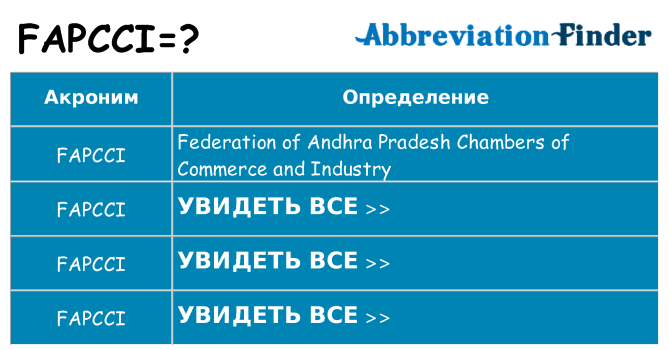 Что означает аббревиатура fapcci