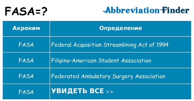 Что означает аббревиатура fasa