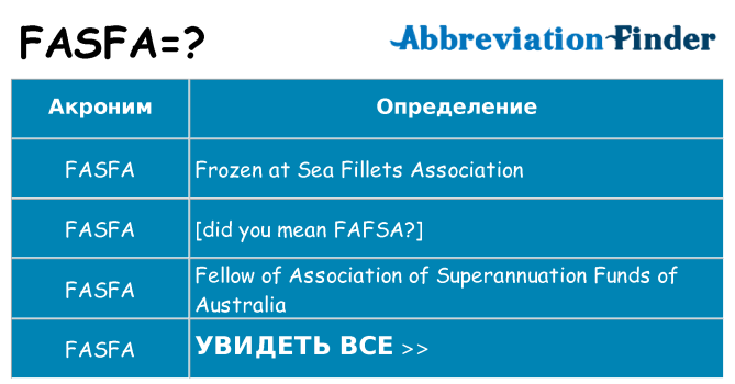 Что означает аббревиатура fasfa