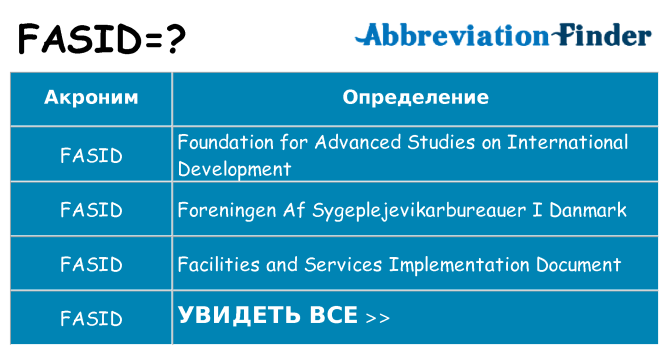 Что означает аббревиатура fasid