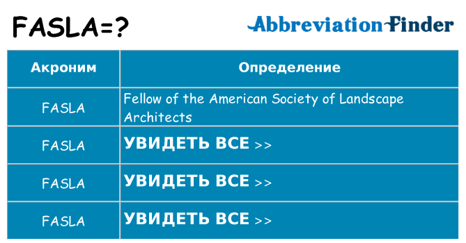 Что означает аббревиатура fasla