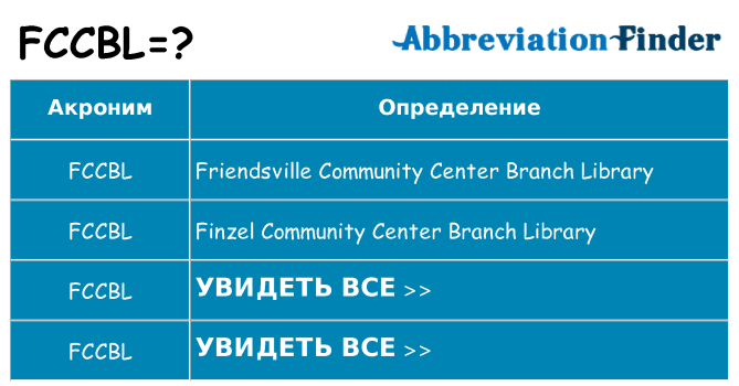 Что означает аббревиатура fccbl