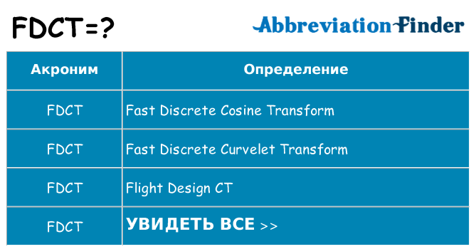 Что означает аббревиатура fdct
