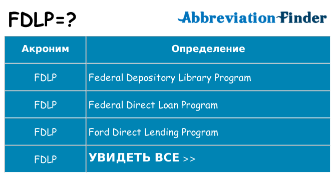 Что означает аббревиатура fdlp