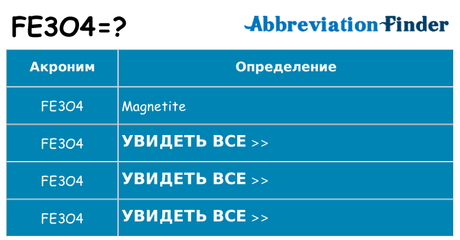 Что означает аббревиатура fe3o4