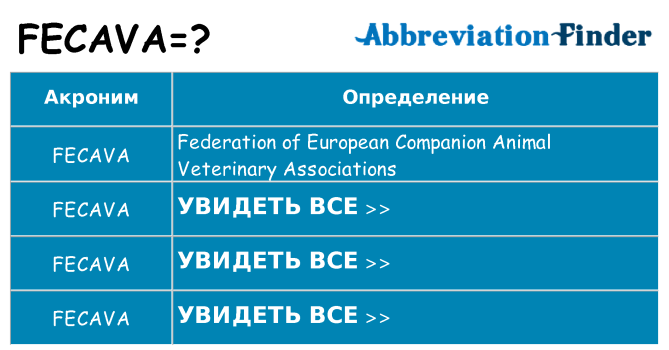 Что означает аббревиатура fecava