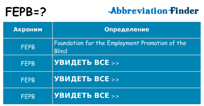 Что означает аббревиатура fepb
