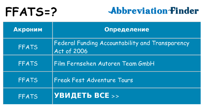 Что означает аббревиатура ffats