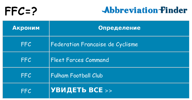 Что означает аббревиатура ffc