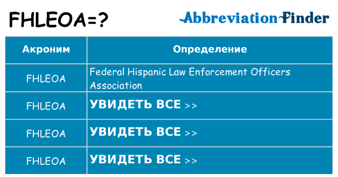 Что означает аббревиатура fhleoa