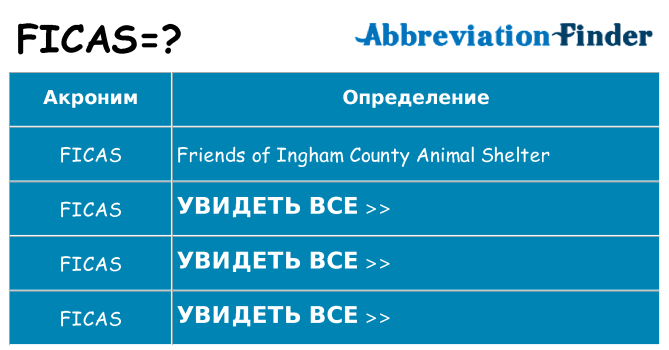 Что означает аббревиатура ficas