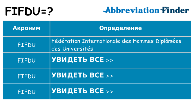 Что означает аббревиатура fifdu
