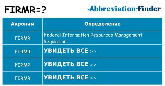 Что означает аббревиатура firmr