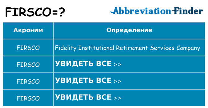 Что означает аббревиатура firsco