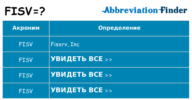 Что означает аббревиатура fisv
