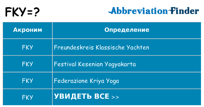 Что означает аббревиатура fky