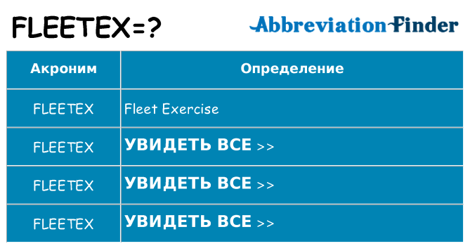 Что означает аббревиатура fleetex